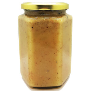 Wild honey in a glass jar